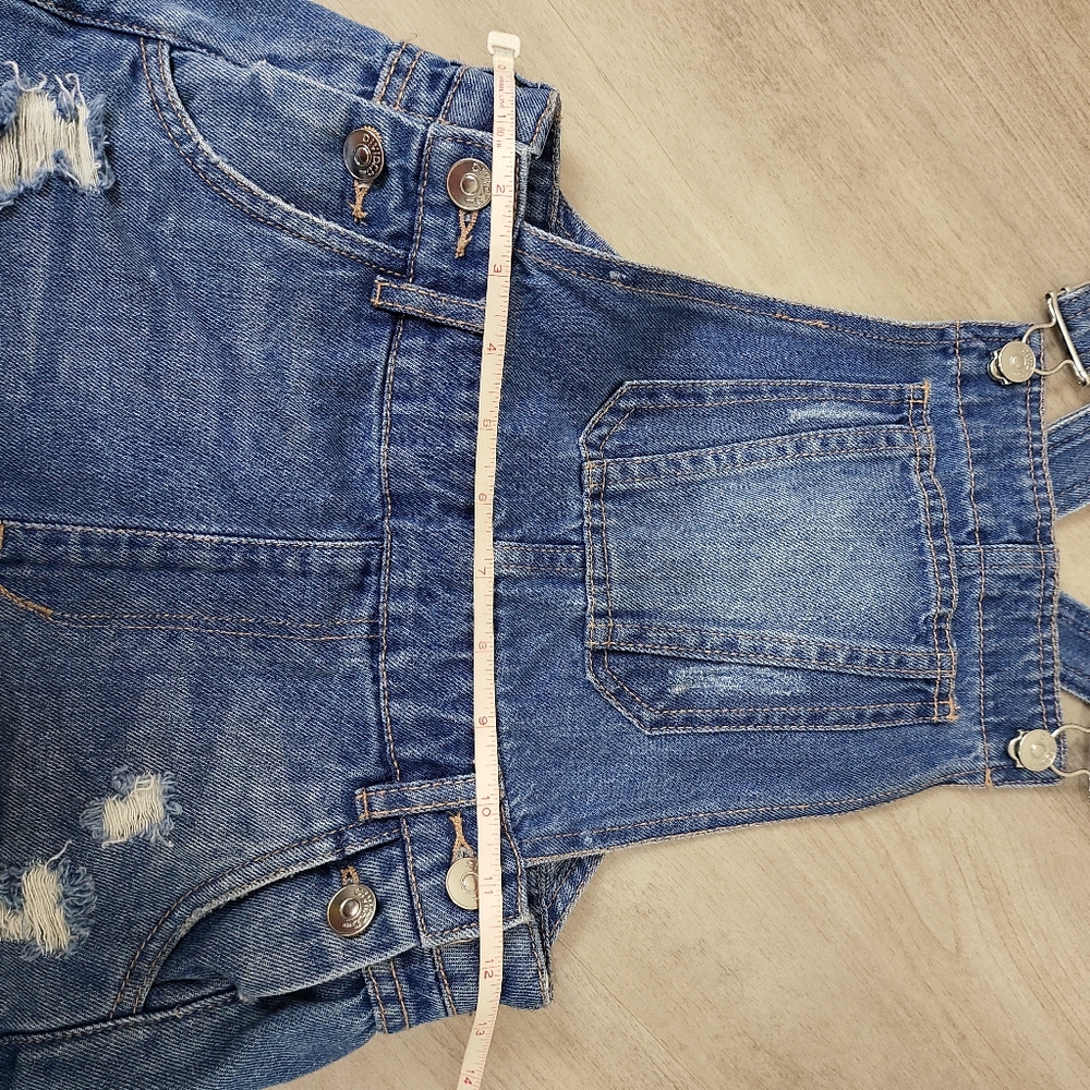 💯 cotton Bootie short jean overalls - Picture 5 of 13